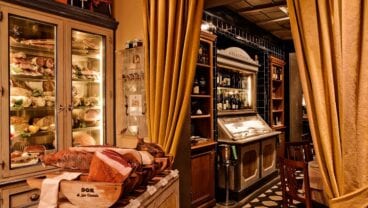 Italian wines in traditional restaurant in florence