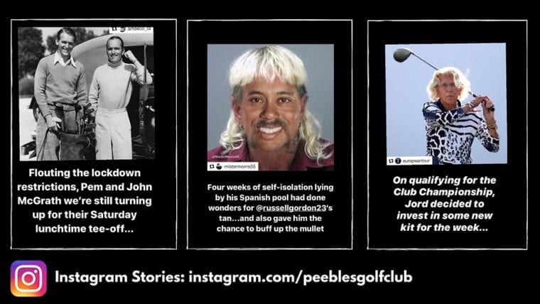 Peebles Golf Club Instagram Stories 2 coronavirus crisis