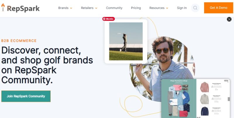 RepSpark B2B ecommerce golf brands