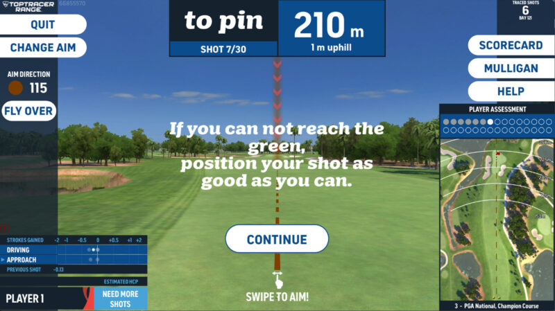 Toptracer30 reach the green effectively
