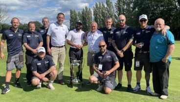 The Abridge Golf Club greenkeeping team alongside PDC Championship winner Pavan Sagoo BIGGA Awards