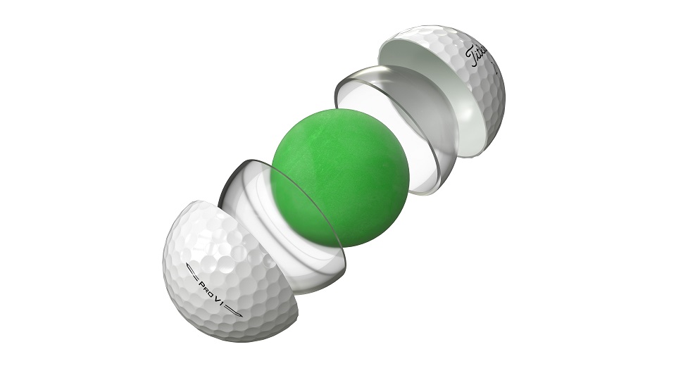 2023 Titleist Pro V1 golf ball broken apart