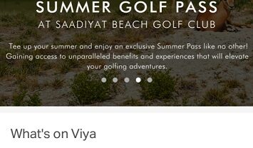 Dubai Golf VIYA cashback lifestyle rewards app Home Page Offers