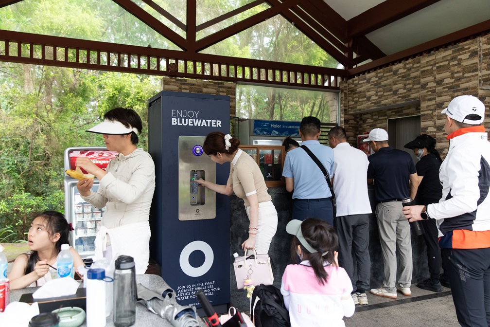 Filling a water bottle Bluewater station 2024 Volvo China Open