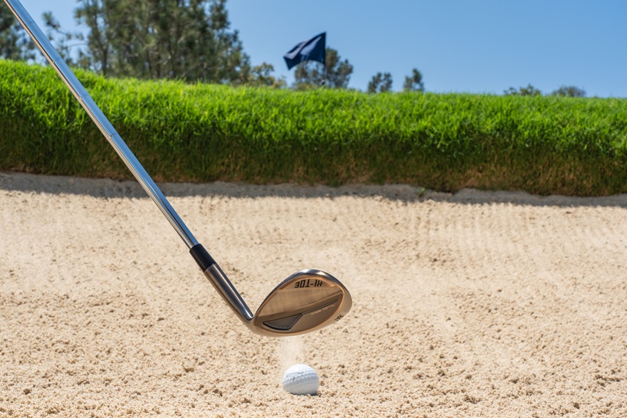 TaylorMade Hi-Toe 4 wedge in the bunker in action