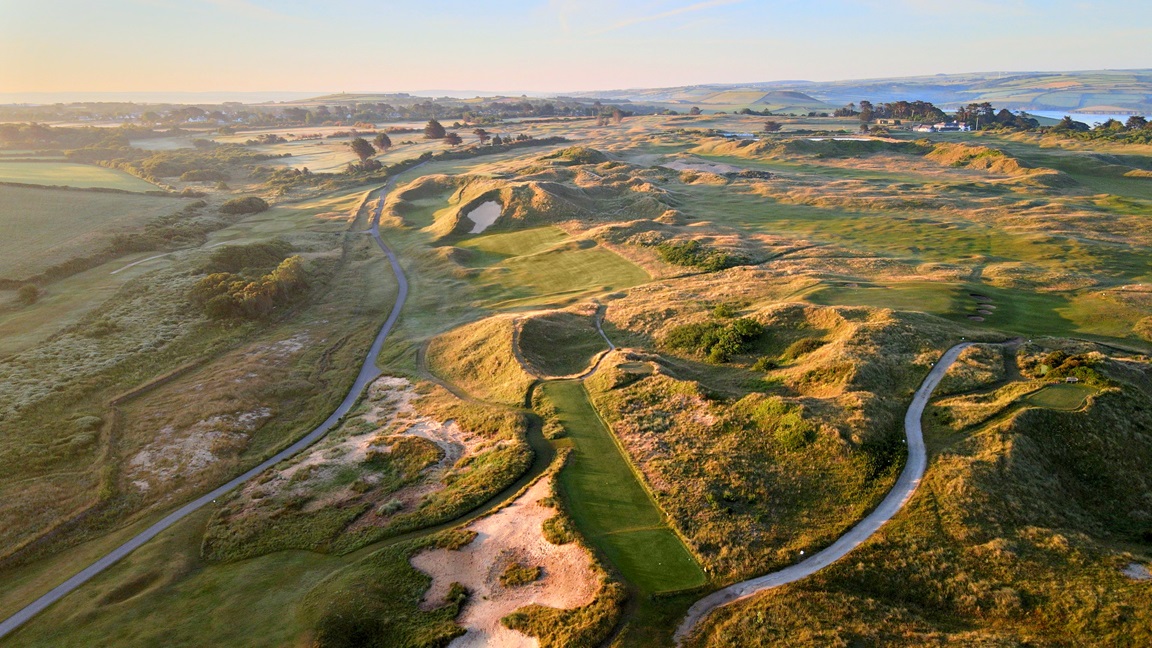 Aerial of St Enodoc Golf Club golf course